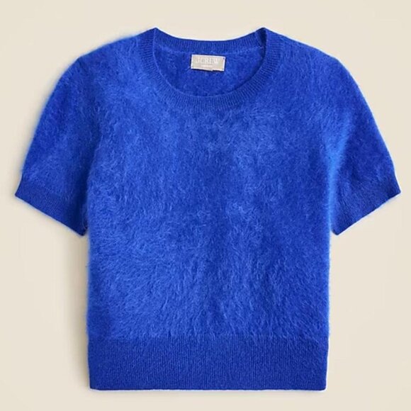 NOT FOR SALE J Crew Brushed Cashmere Sweater Tee Relaxed Fit Cobalt Blue - Picture 2 of 8